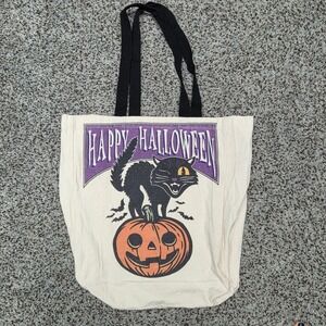 Spirit Halloween Tote Bag‎ Black Cat Pumpkin Graphic Shopping Bag